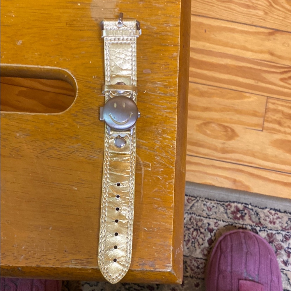 Gold Smiley Face Kids Watch